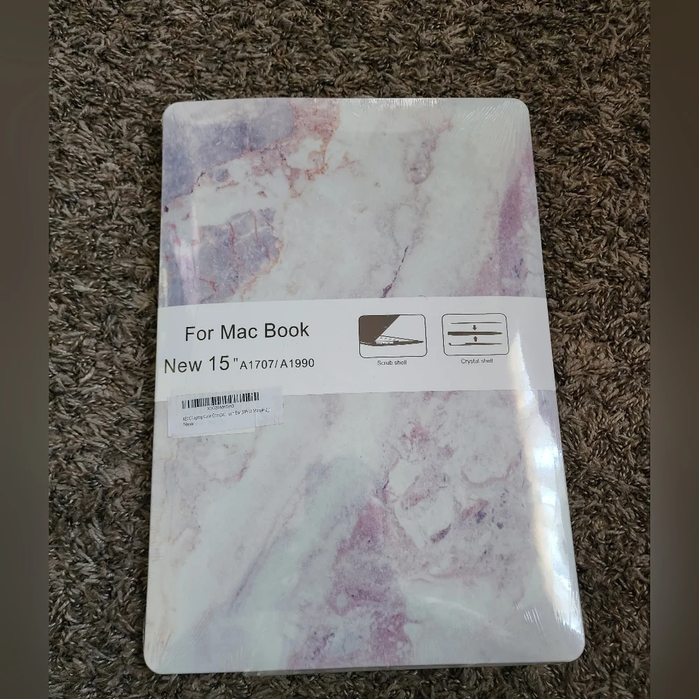 KECC White Marble Mac Book Laptop Case 15